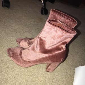 Pink Velvet Heels